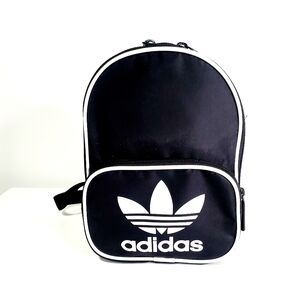 adidas Black Mini Backpack with White Trefoil